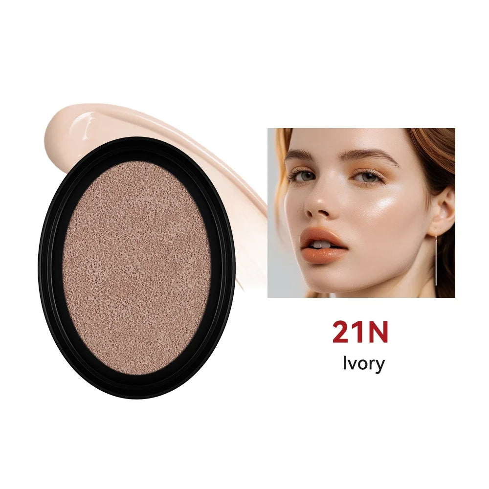 Waterproof Cushion Foundation Refill Semi-Matte Red Finish 72-Hour Wear Long-Lasting Buildable Coverage Sun Protection tirMakeup Oasis Select 21N