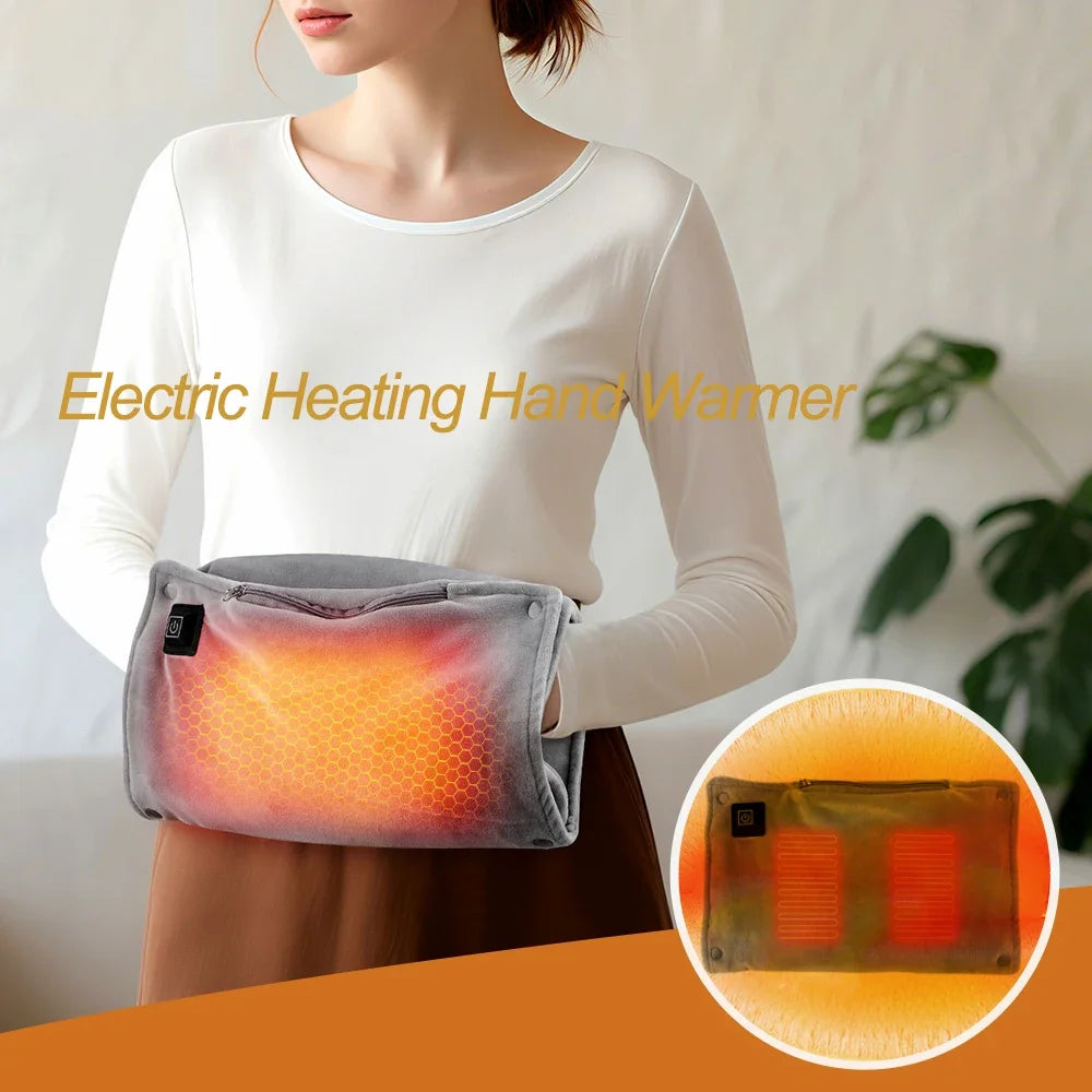 Electric USB Hand Warmer Bag – 3 Heat Levels, 4 Graphene Pads