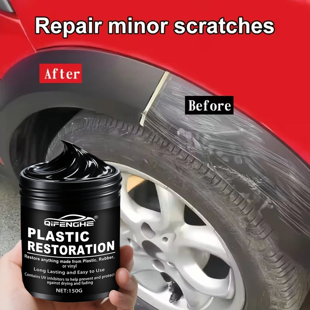 Car Plastic Restorer Polish Paste 150g - Tire, Interior & Bumper Shine & Protection, Long-Lasting Gloss, Automotive Plastic Care Oasis Select