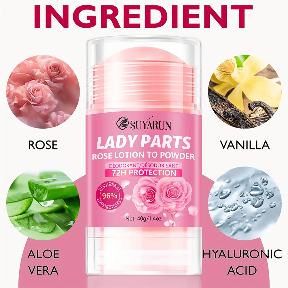 SUYARUN Rose Deodorant Stick – Hands, Feet & Underarms Deodorant Cream Stick Oasis Select