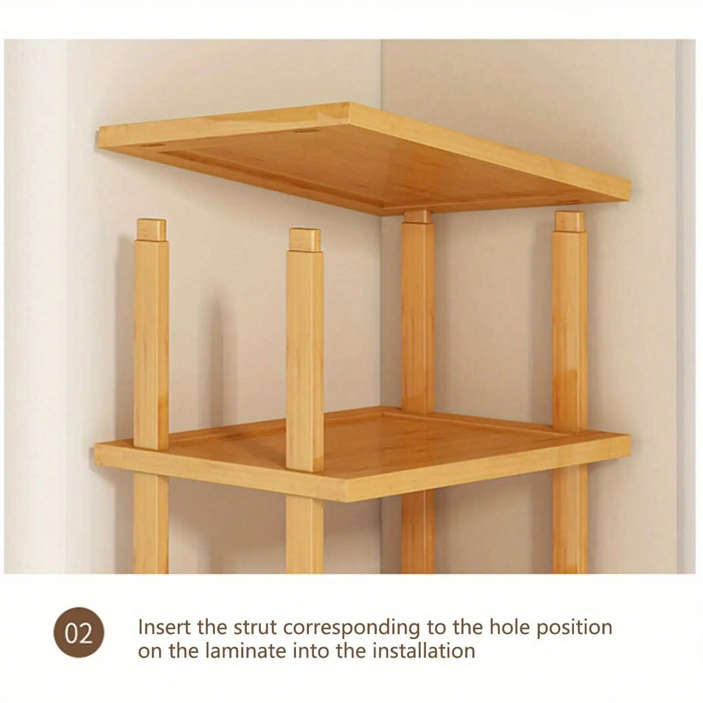 Multifunctional 6 Layers Shoes Rack Bamboo Shoe Cabinets Stackable Stand Shoes Storage Shelf Organizer For Entryway Livingroom Oasis Select