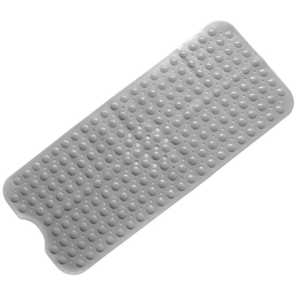 100*40cm Large Size Anti-skid Bath Mats Rectangle Soft Shower Bathroom Massage Mat Suction Cup Non-slip Bathtub Carpet Oasis Select Grey