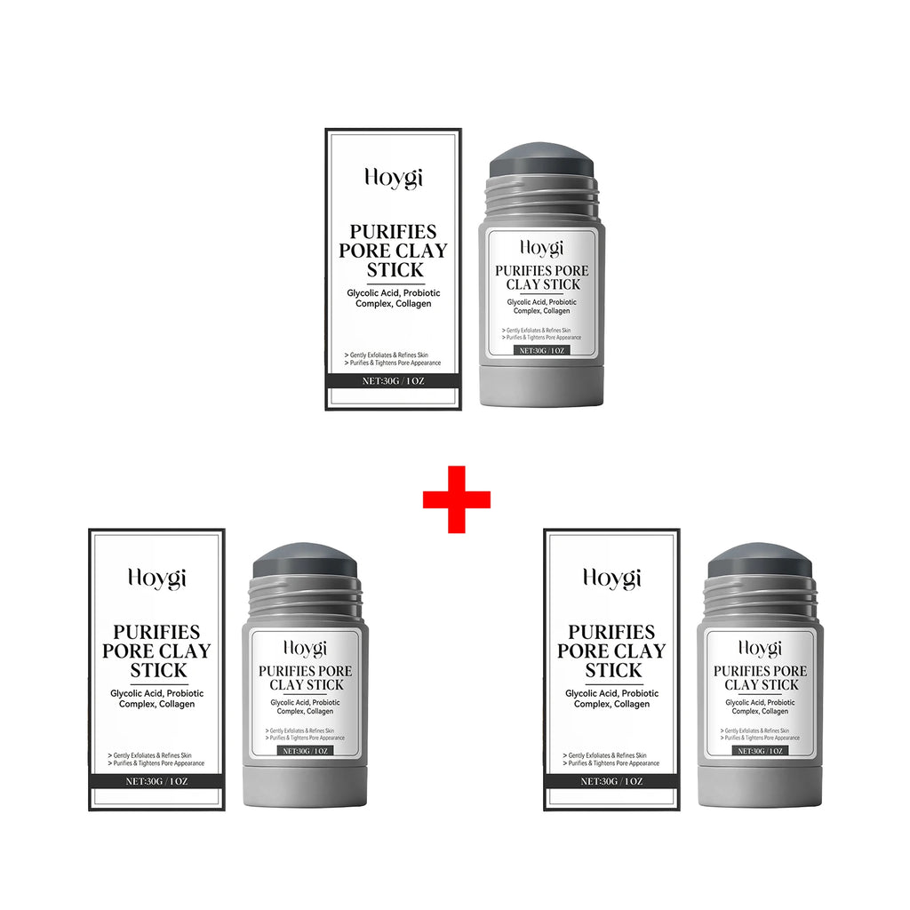 Pore Purifying Clay Mask Stick Blackhead Remover Pore Minimizing Deep Cleaning Brightening Skin Glycolic Acid Face Mask 30g Oasis Select 3pcs