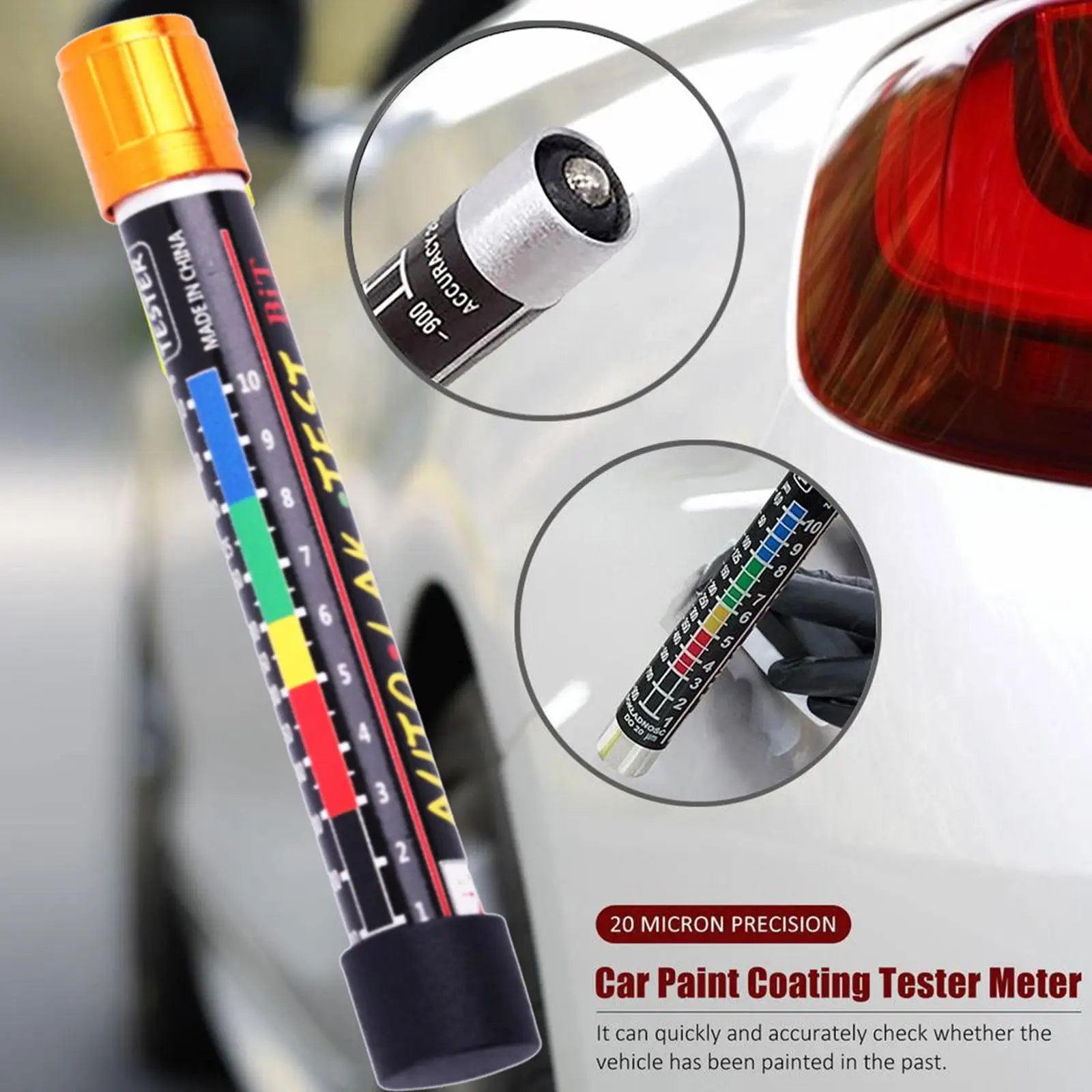 Portable Car Coating Thickness Test Pen Car Paint Thickness Gauge Car Paint Film Pen Automotive Magnetic Pen Car Paint Tester Oasis Select