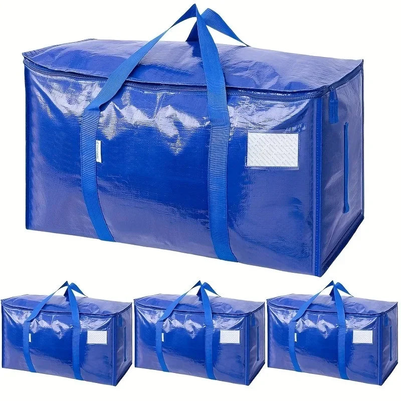 6 pack Heavy-Duty Storage Box with Zipper, Large Capacity Space Saving Plastic Organizer for Home, Closet, Garage and Travel Oasis Select
