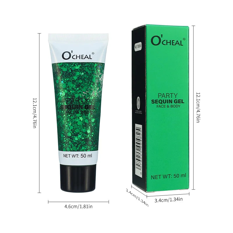 Party Sequin Glitter Gel – Waterproof & Sweat-Proof Body Glitter Body Glitter Gel Oasis Select