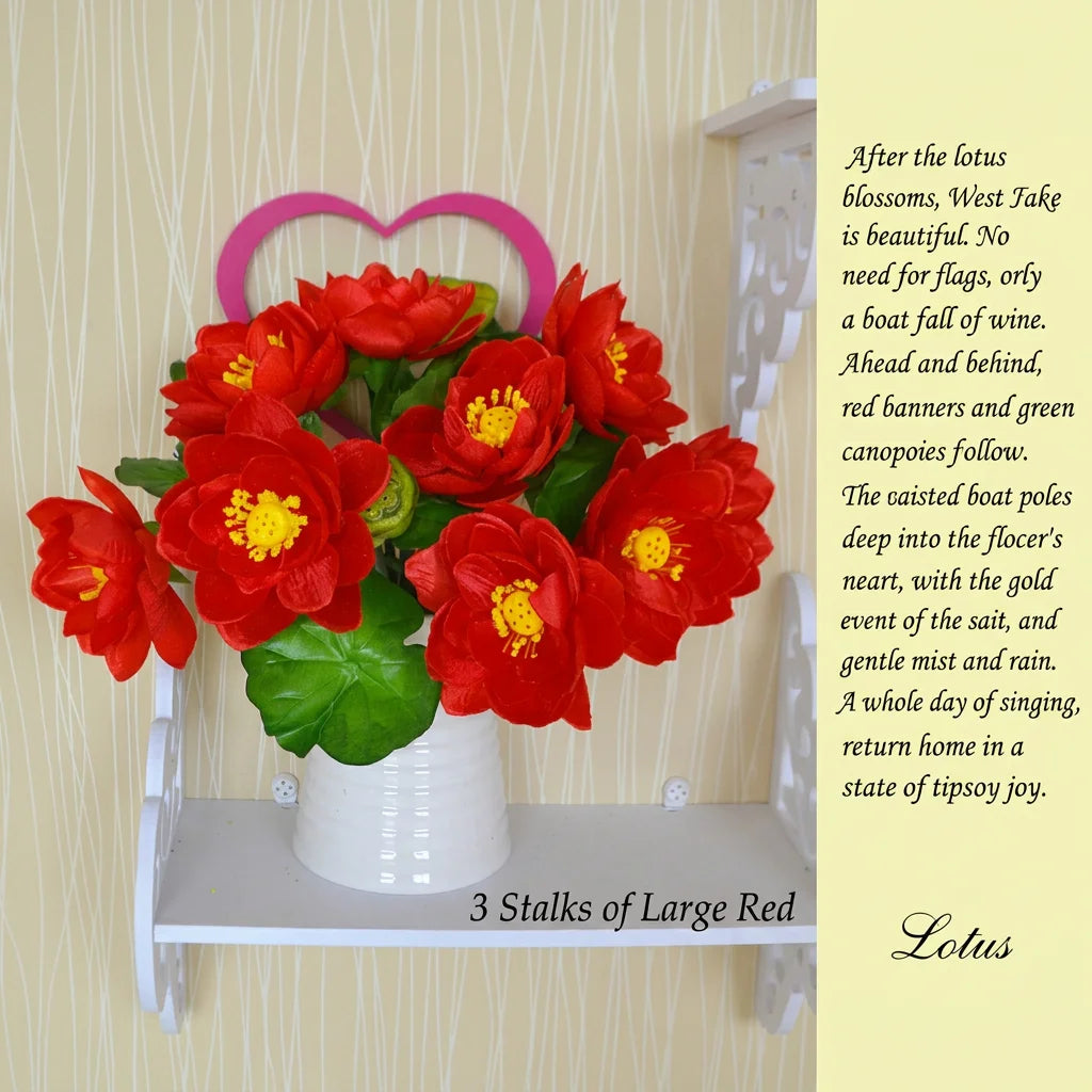 Artificial Silk Lotus Flower Stem – 7-Head Décor & Photo Prop