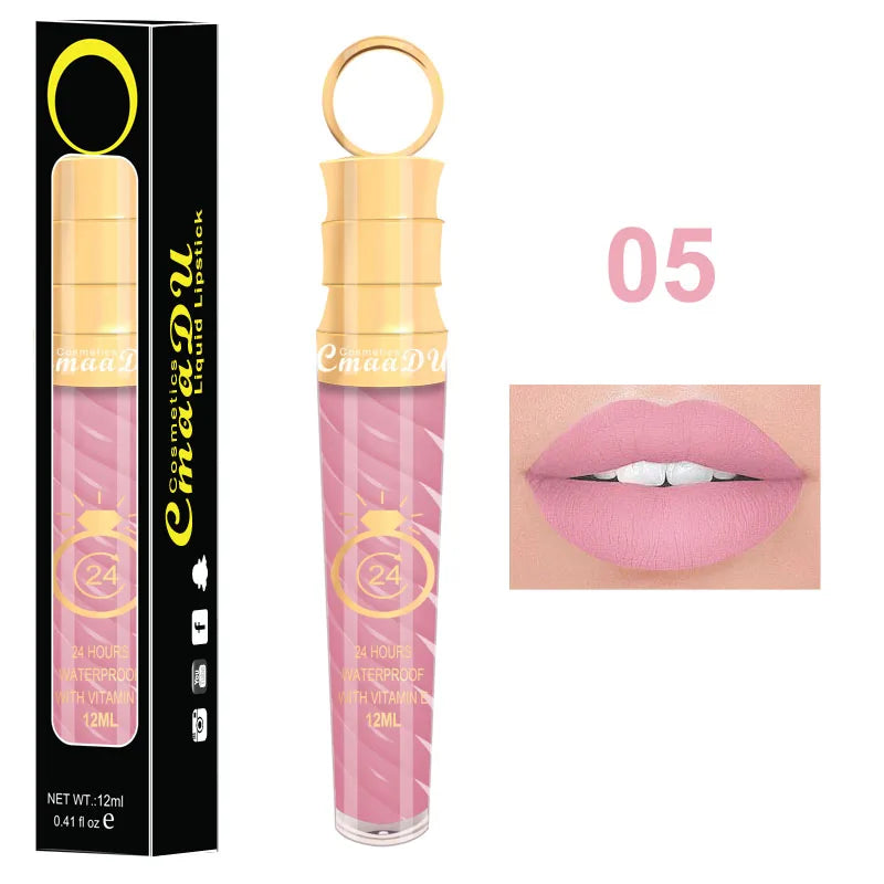 1 Pcs Matte Lip Gloss Waterproof Selection Spiral Glossy Lipstick Long-lasting Non-stick Cup Non-fading Exquisite Gift Oasis Select 05