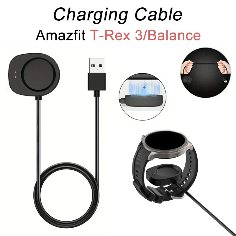 Amazfit T-Rex 3 / Balance 2 Magnetic USB Charger Cable 100cm Smartwatch Charger Cable Oasis Select