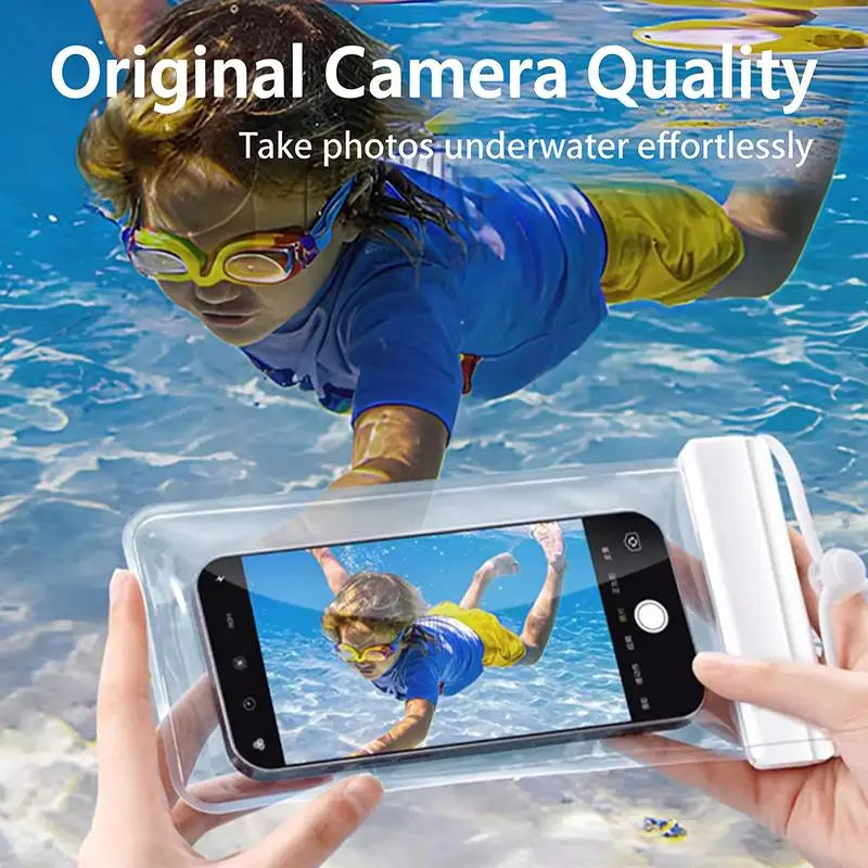 SUSU Universal Transparent Waterproof Touchscreen Phone Pouch Outdoor Diving And Swimming Crossbody Phone Case Oasis Select