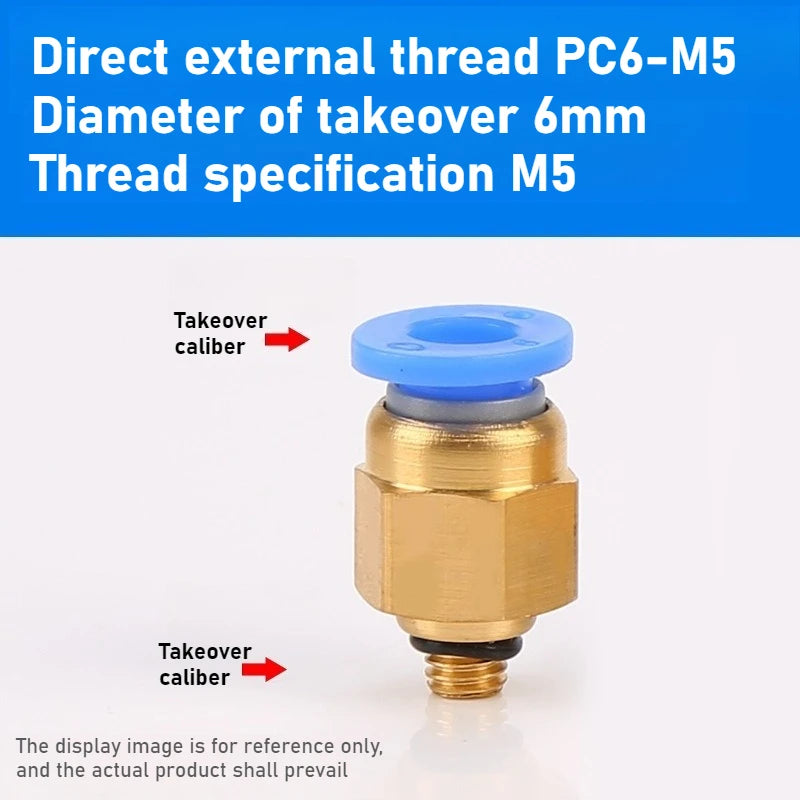 Quick Connector Tracheal Pneumatic PC8-02 Copper External Thread Straight Through Quick Insert Tracheal Connector PC1-03/12-04 Oasis Select PC 6-M5 1PCS