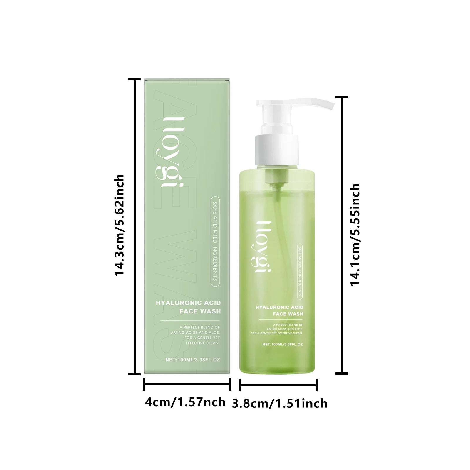 Hyaluronic Acid Cleansing Gel Pore Cleaning & Hydrating Non-Drying Face Wash Exfoliating Moisturizing Formula Facial Cleansing Oasis Select