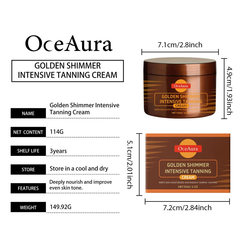 Intensive Tanning Gel & Cream Set Accelerator Bronzing Dark Skin Long Lasting Moisturizing Face Body Sunless Self Tanning Cream Oasis Select Tanning Cream