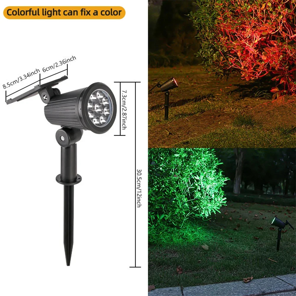 9 LED RGB Solar Spot Lights Outdoor IP65 | Garden & Yard
