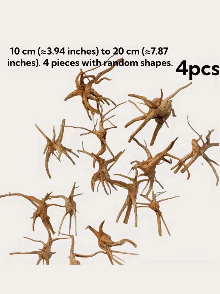 Set of 4 Natural Wood Roots – Aquarium Decor & Fish Tank Ornaments