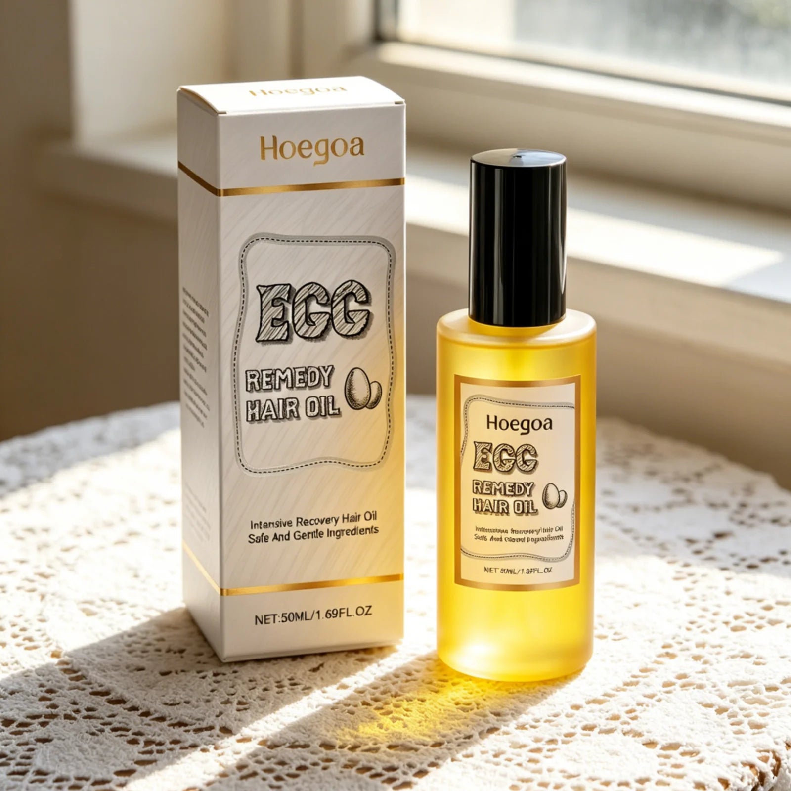 Hoegoa Egg Remedy Hair Oil – Frizz Repair & Nourishing 50ml Hair Treatment Oil Oasis Select