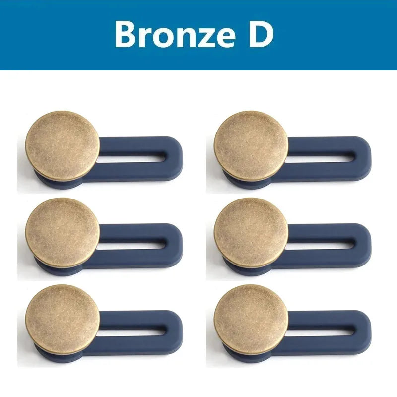 3/6/9pcs Jeans And Pants Button Extenders Universal Wait Expanander For Women And Men Instant Band Extension Solution Oasis Select 6pcs Bronze D