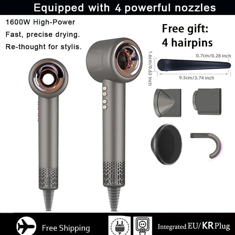 URGGU 1600W Bladeless Ionic Hair Dryer | 3 Heat Modes & Wall Mount