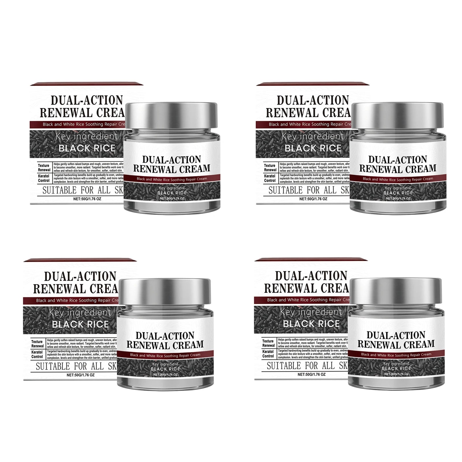 Black Rice Scrub Gel Gentle Exfoliating Brightening Body Moisturizing Cream Relieve Skin Discomfort Dry Skin Repairing Damaged Oasis Select 4pcs X 50g