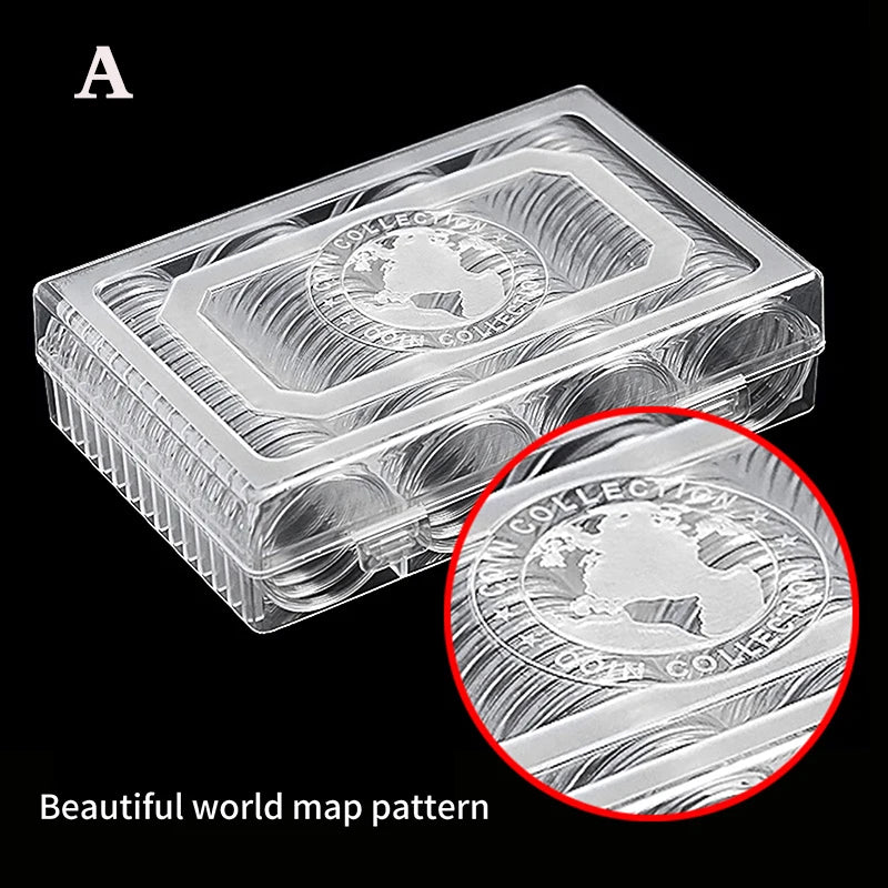 41mm Transparent 60 Coin Holder Round Coin Capsule Storage Container for Collectibles Medals Collection Organizer Supplies Oasis Select