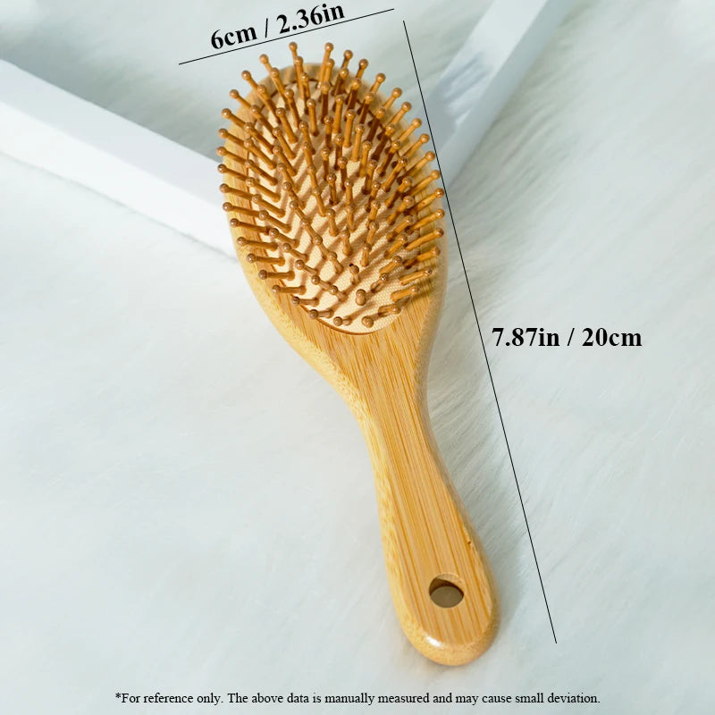 Bamboo Air Cushion Massage Comb – Scalp & Hair Care Brush Bamboo Hair Comb Oasis Select 862-4B