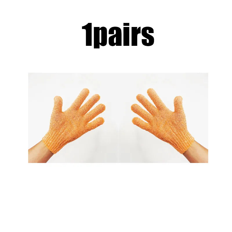 1/2/3pairs Body Cleaning Gloves Washcloth Soft Brush Home Hotel Bathroom Shower Ball Back Scrubber Exfoliating Skin Bath Gloves Oasis Select 1pairs orange