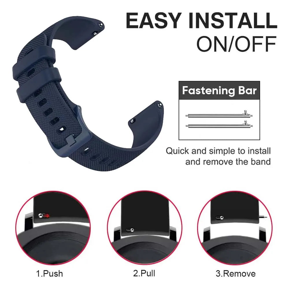 18mm Silicone Watch Strap – Garmin, Fossil, Huawei & More Silicone Watch Band Oasis Select