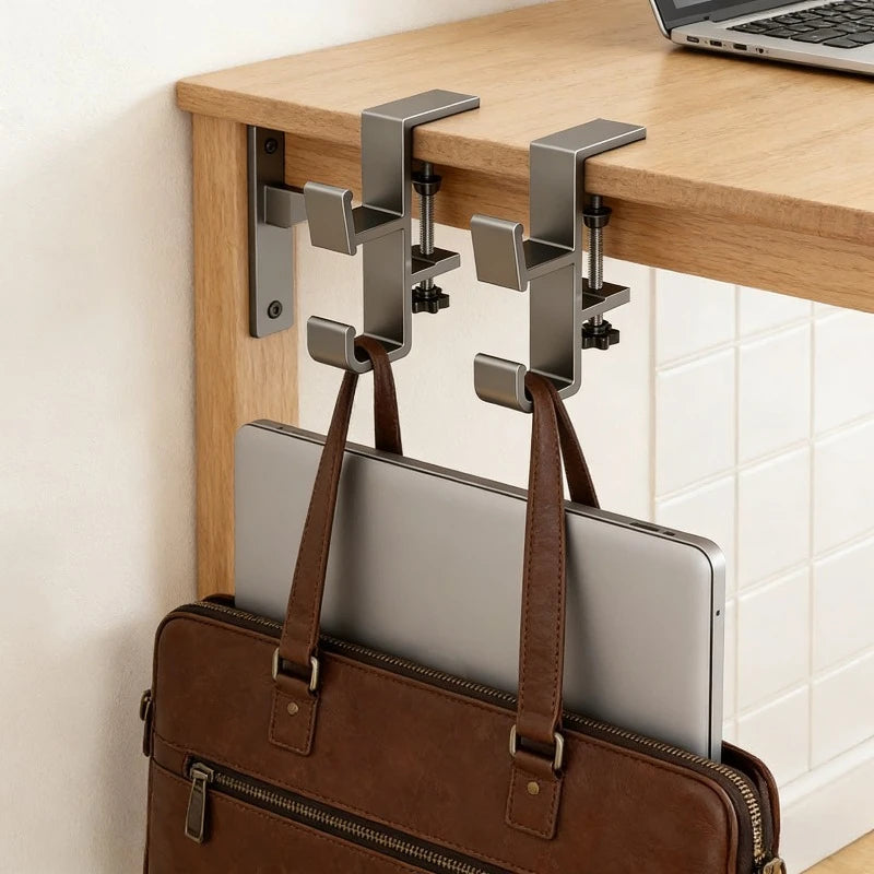 2pcs Flexible No Drill Headset Suspension Bracket Multi Purpose Edge Clamping Hook Portable Sorting Fitting Suitable for Hanging Oasis Select