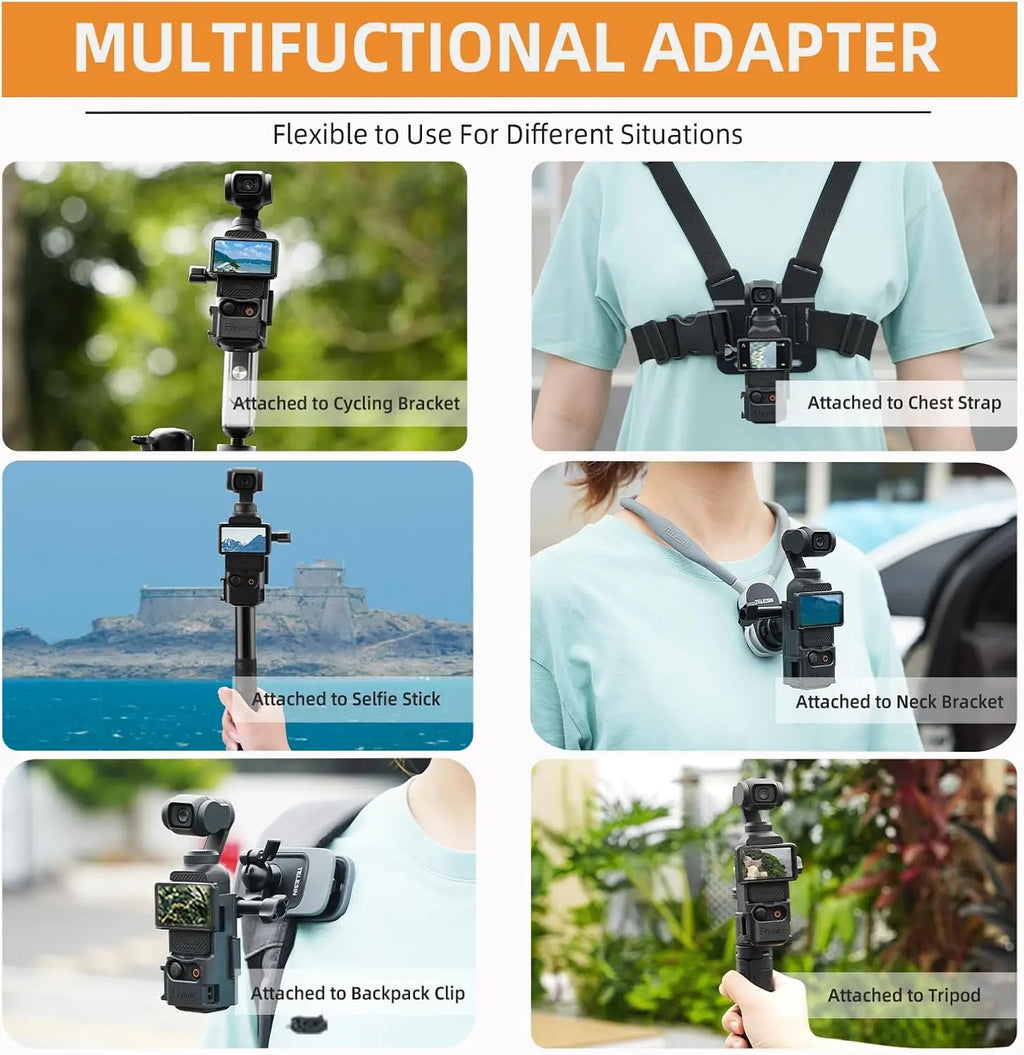 DJI Osmo Pocket 3/4 Extension Bracket Frame + Cold Shoe