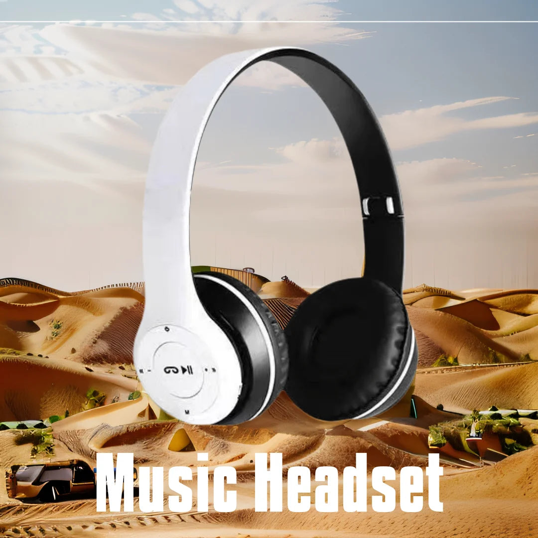 Stereo Headset Bluetooth Folding Series Wireless Sports Game Headset Wireless Headphones Foldable HIFI Headset Earphone with Mic Oasis Select White