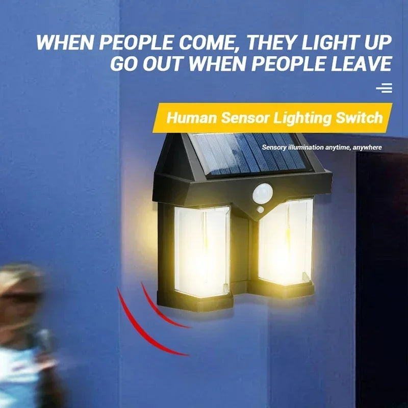 Solar Outdoor Wall Light – Motion Sensor LED Garden Lamp