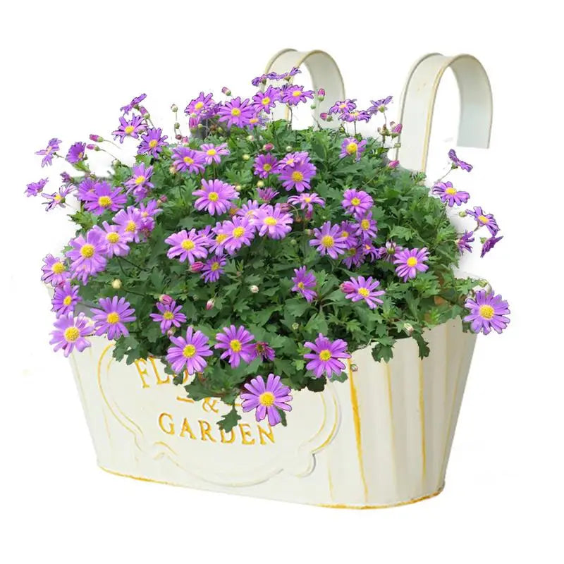 Metal Hangable Deck Planter Railing Planter Countryside Window Flower Boxes for Garden Decoration Plant Pots Houseplant Boxes Oasis Select