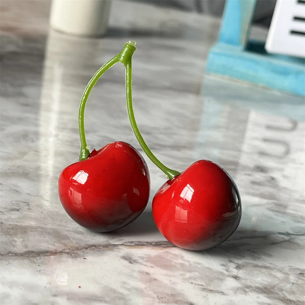 3-12 Pairs Artificial Cherry Christmas Simulation Cherry Decorations, Photography Props, Store Displays, Fake Fruit Models Oasis Select