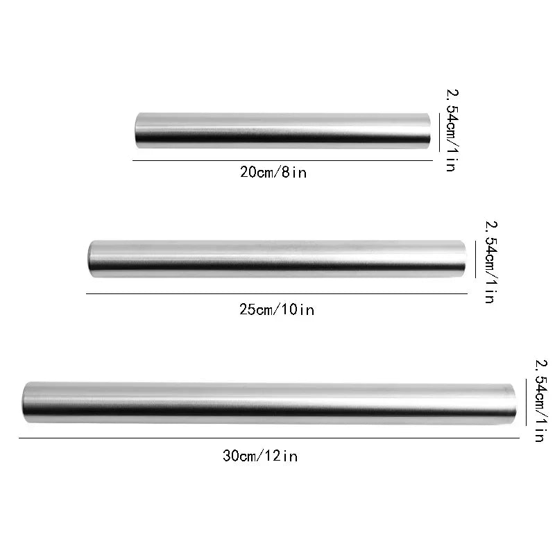 Stainless Steel Non-Stick Rolling Pin – 20/25/30cm Baking Rolling Pin Oasis Select