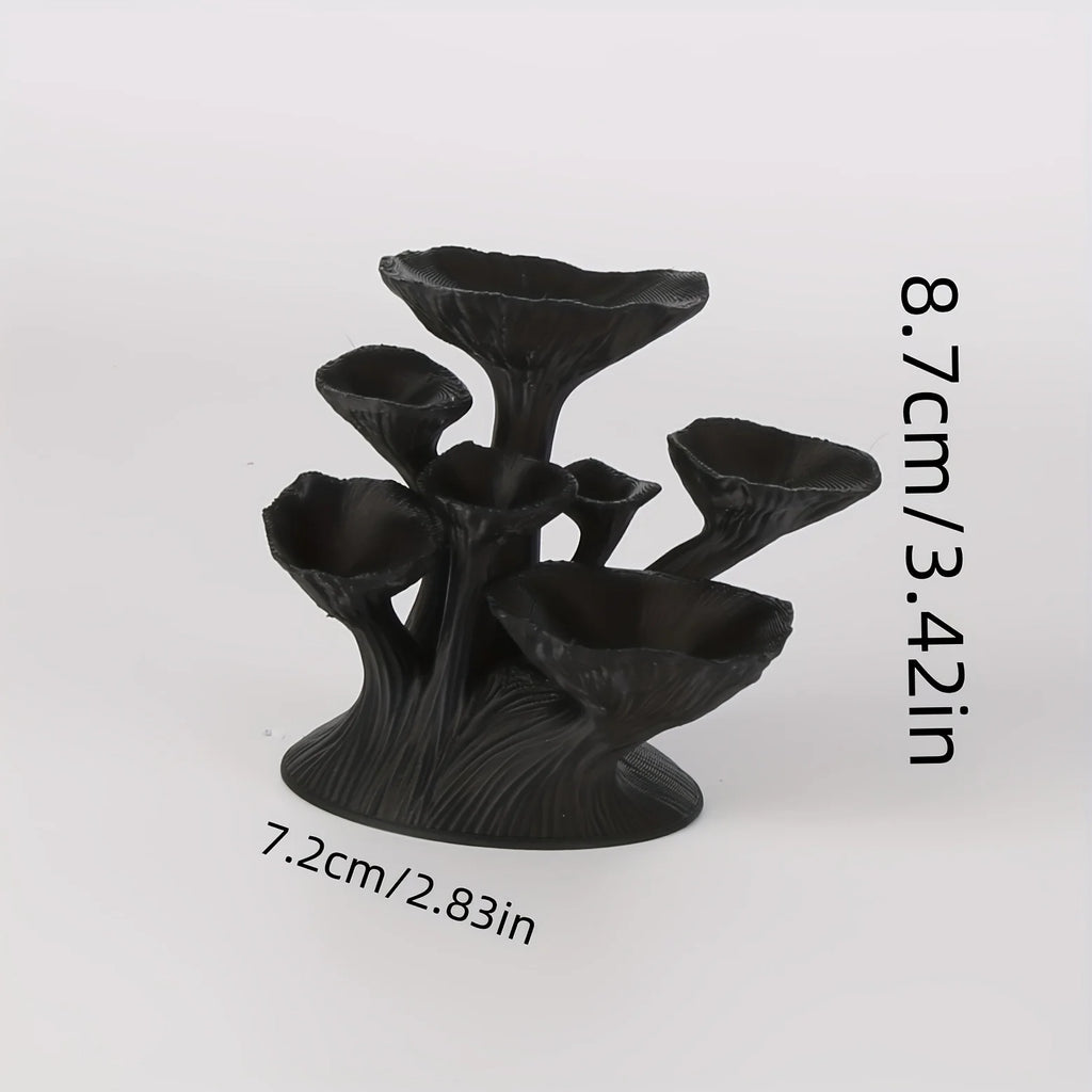 3D Mushroom-Shaped Jewelry Display Stand Necklaces Bracelets Earrings Tray Black Plastic Tabletop Decorative Accessory Tray Oasis Select Black