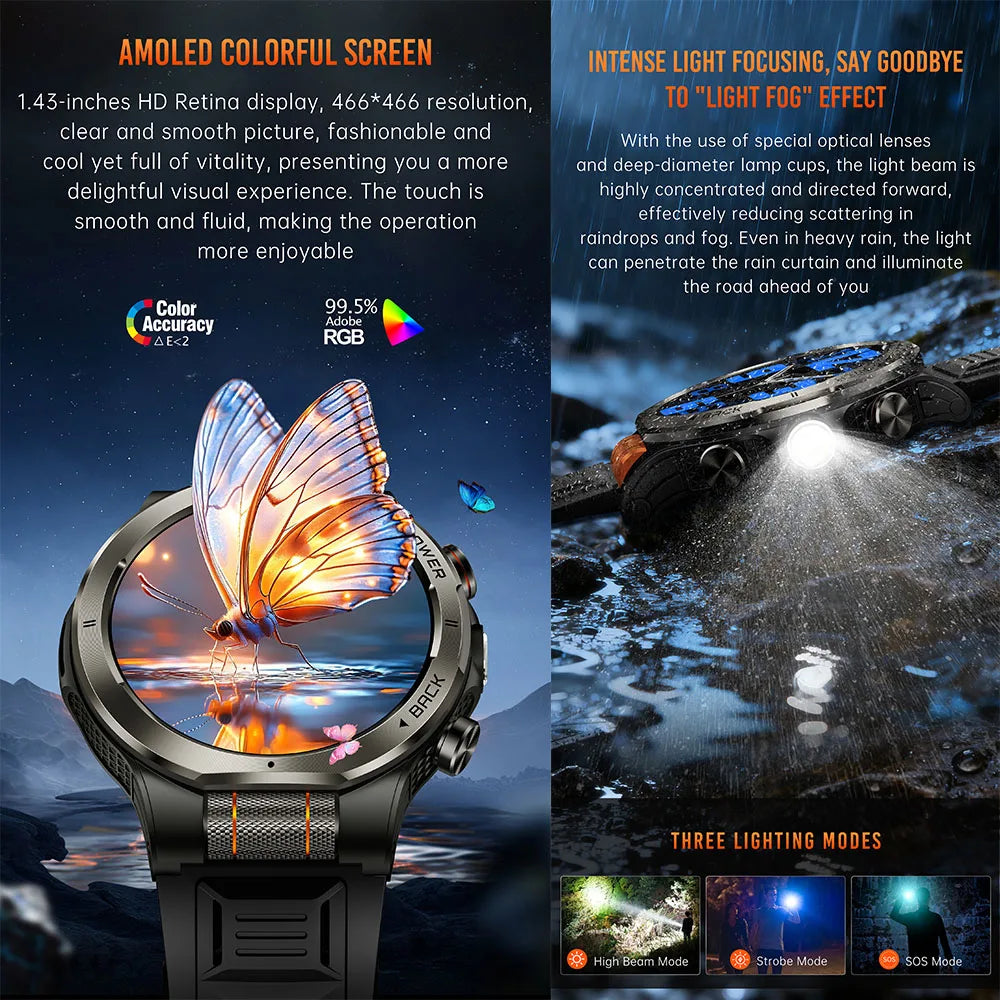 ZODVBOZ KT91 Smart Watch – AMOLED, 1100mAh, 3ATM Waterproof