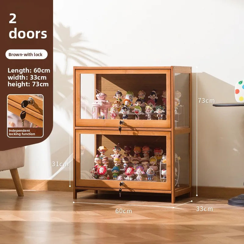 Figure display cabinet with lock acrylic display stand transparent dustproof model building block ornament shelf display box Oasis Select second floor is 60