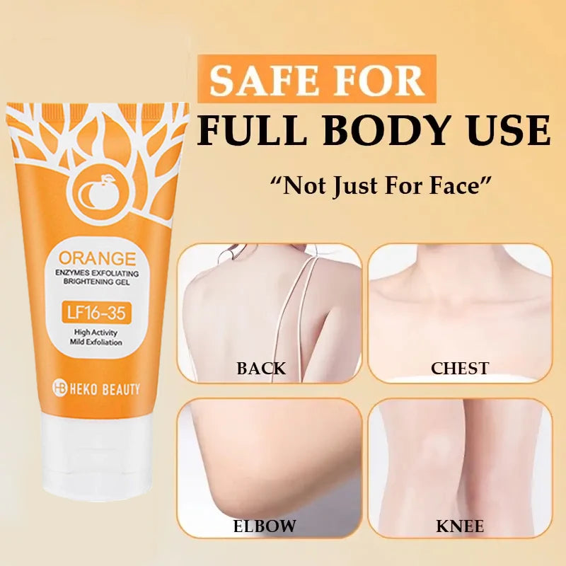 Orange Exfoliating Gel 50g, Exfoliation, Dead, Removal Deeply Cleansing, Long-Lasting,Moisture Cleanses Pores,Safe for Full Body Oasis Select