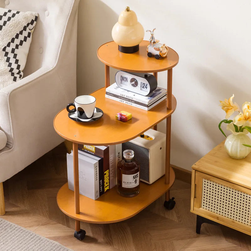 Movable coffee table small apartment modern simple side cabinet light luxury living room Italian minimalist new sofa side cart Oasis Select
