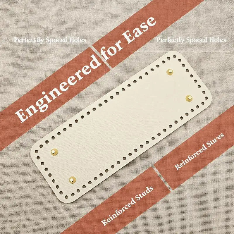 Handmade Rectangular 28 * 10cm Bottom For Knitted Bag PU Leather Pad Handcraft Bag Base With Holes DIY Crochet Bag Bottom Oasis Select