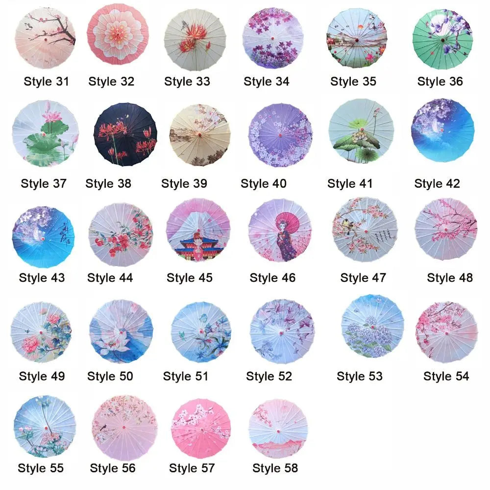 Handmade Silk Cloth Women Umbrella Waterproof Rain Proof Chinese Oil Paper Umbrella Decorative Ancient Dance Umbrella Oasis Select
