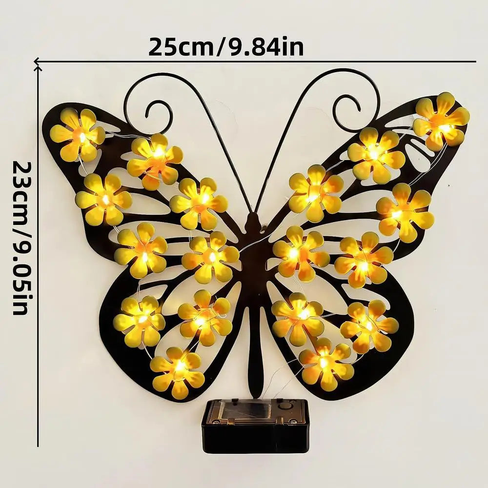 Solar Garden Lights Metal Art LED Funny Wall Decor Cute Solar Lights Outdoor Waterproof for Yard Porch Fence Pathway Balcony Oasis Select A