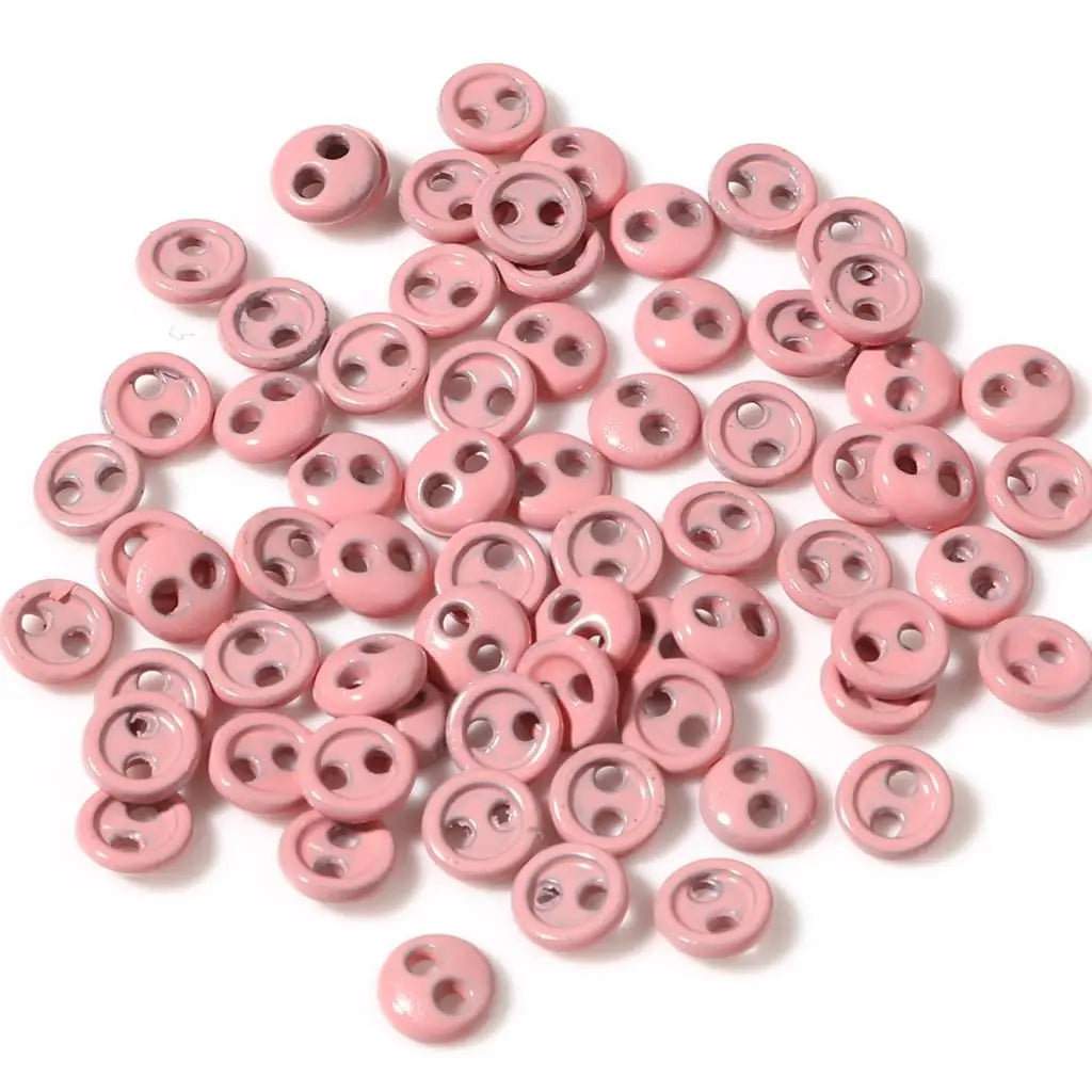 50pcs Mini Round Sewing Buttons 3/4/5mm – 2-Hole DIY Craft Sewing Buttons Oasis Select pink-5mm