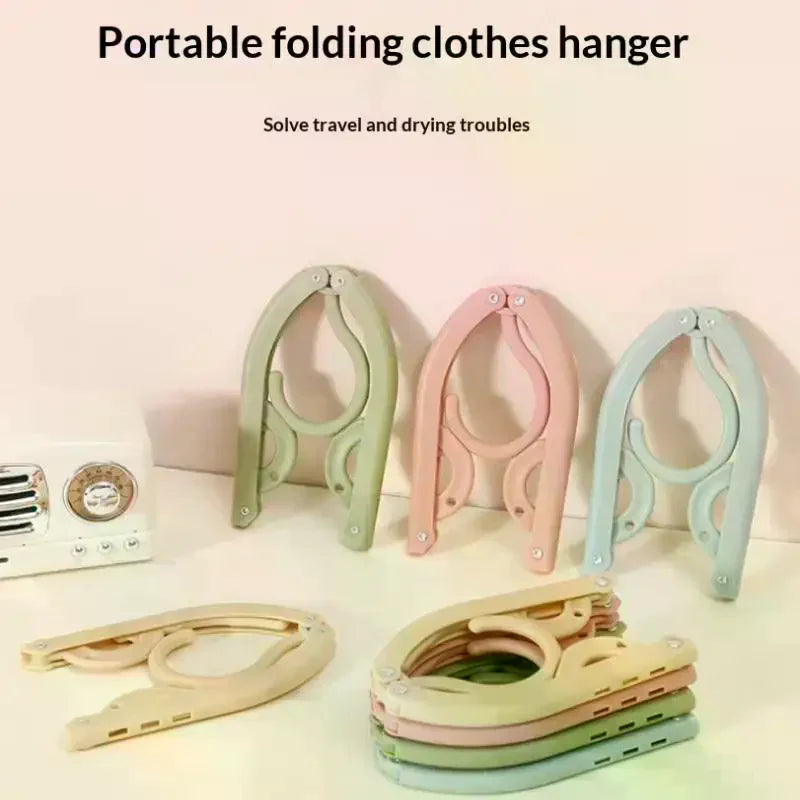 Folding Clothes Hanger with Non-Slip Clips | Space-Saving