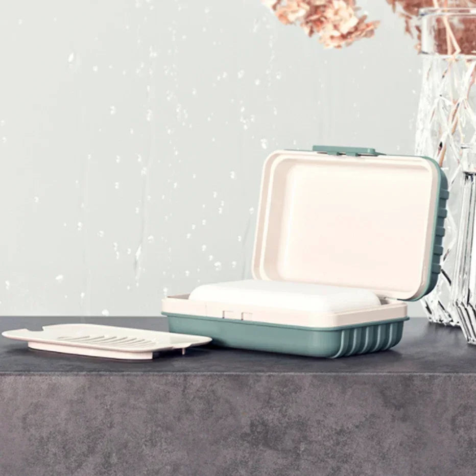 Plastic Soap Dish with Lid | Travel & Home Soap Box 2/3 Pack