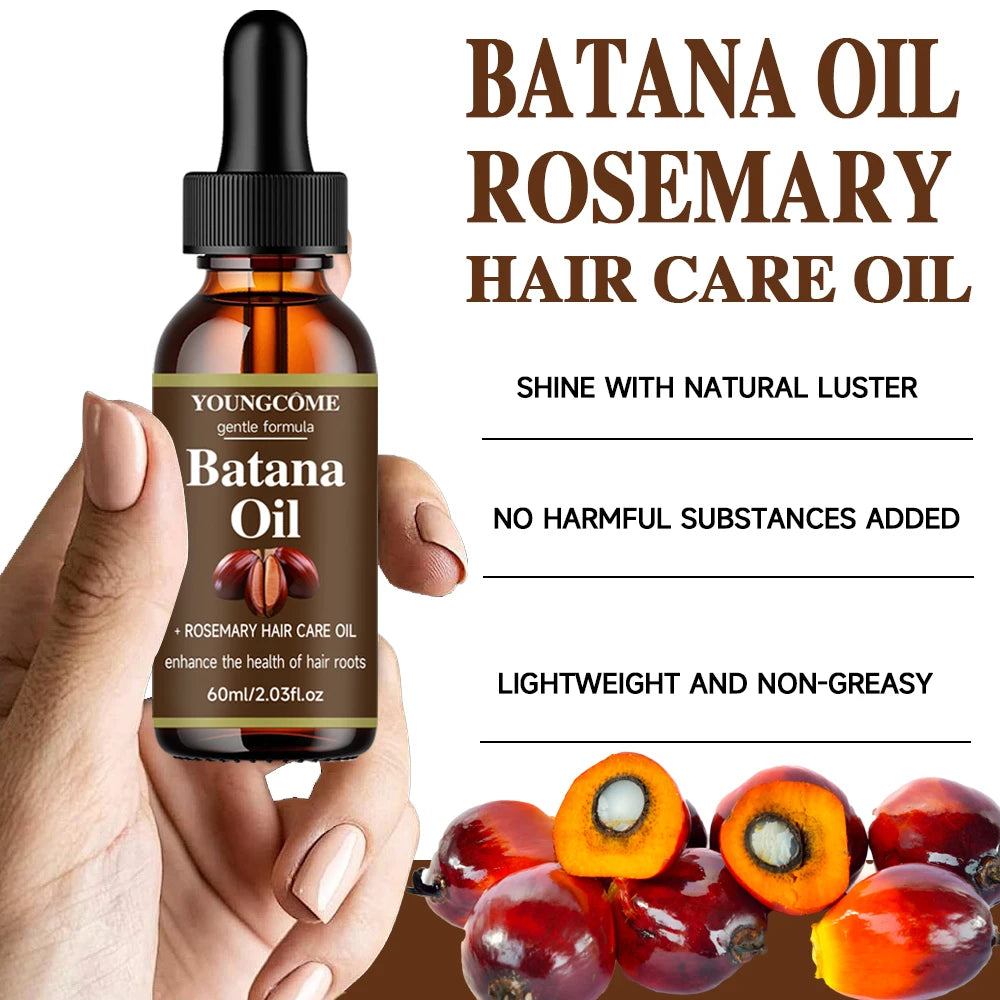 40ml/60ml Batana Rosemary Mint Scalp Hair Strengthening Oil Biotin Essential Oils Nourishing Treatment Split Ends Dry All Types Oasis Select
