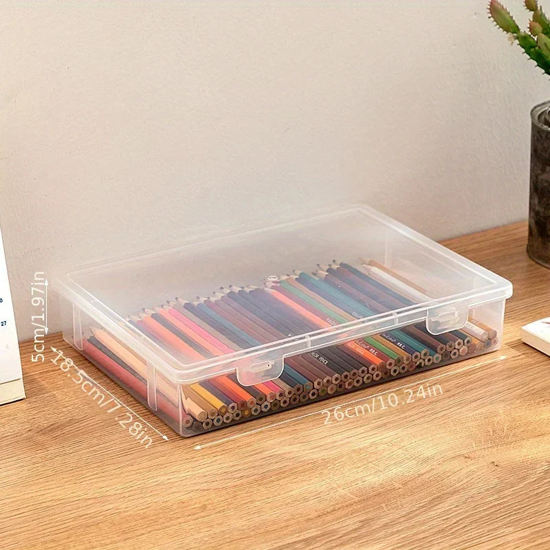 Large Capacity Pencil Case Transparent Plastic Notebook Sketch Marker Colored Lead Painting Storage Box, Back To School Supplies Oasis Select LARGE