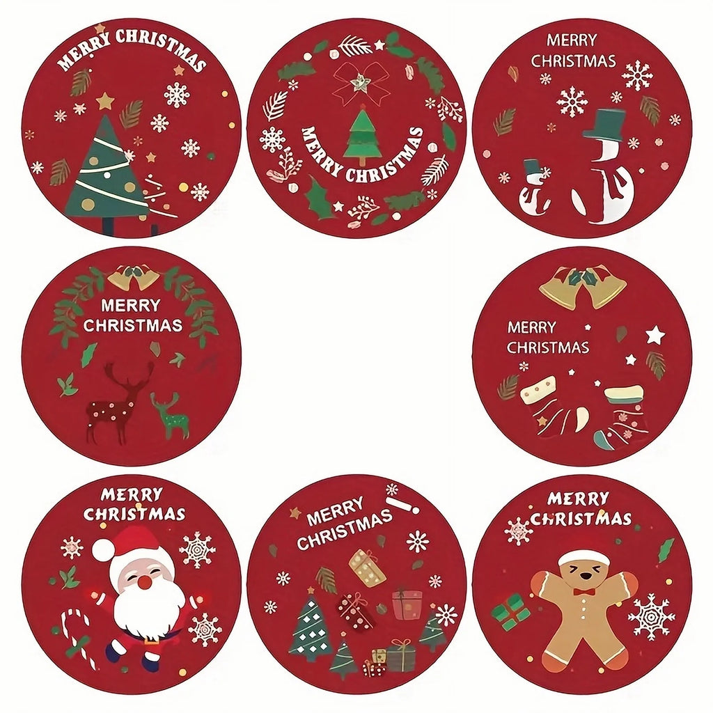 500pcs/roll, Merry Christmas Stickers, Christmas Themed Seal Label Stickers, DIY Gift Bake Wrap Envelope Stationery Decoration Oasis Select