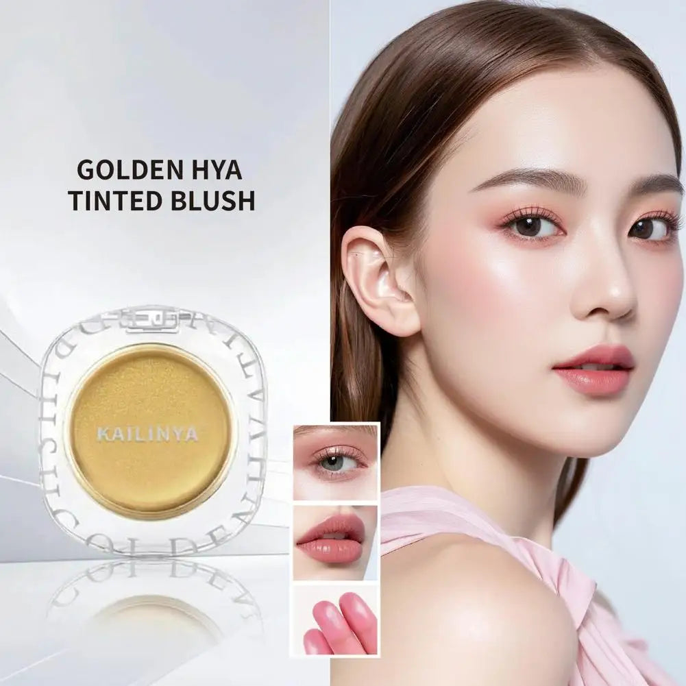 Golden Color Changing Blush, 3-in-1 Tinted Hydrating Blusher Cream For Cheeks Eyes And Lips Makeup,Lasting Moisturizing Rouge Oasis Select