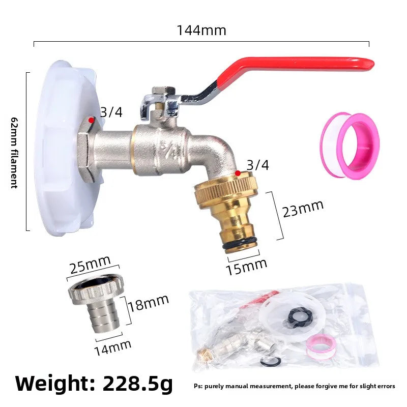 1/2 Inch Brass Garden Irrigation Faucet Water Tap Single Outlet Valve for IBC Tank Antifreeze Outdoor Balcony Garden Accessories Oasis Select G